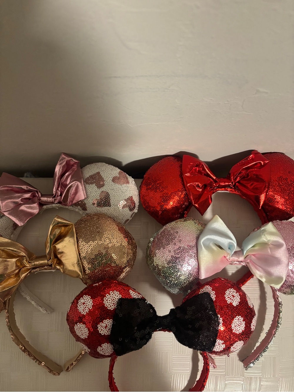 Disney Sequin Minnie Ear Headbands in Red, Gold, Pink, Black, White, Silver